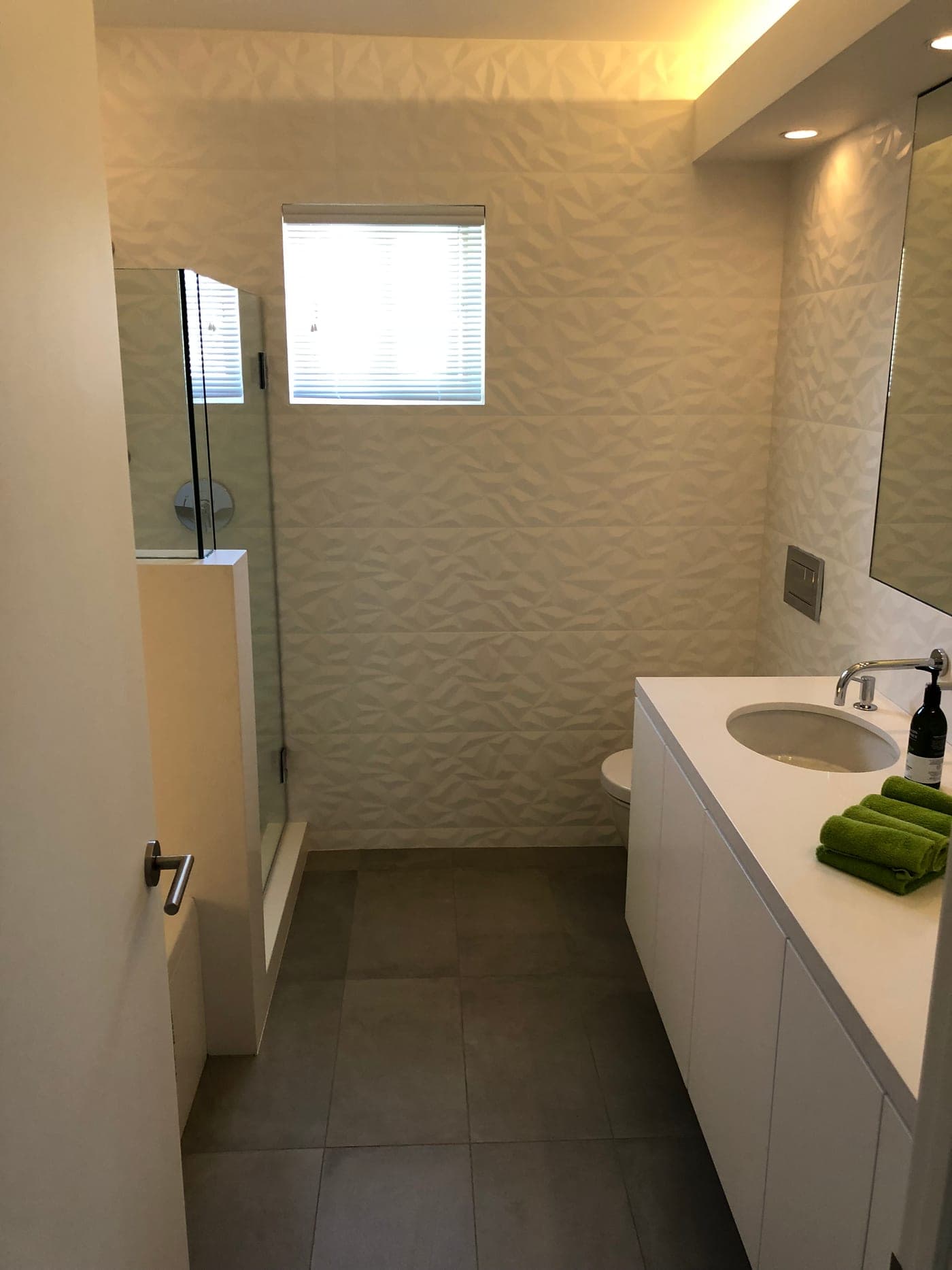 Beverly Hills 3D-Tile Bathroom — completed bathroom by Accelerate Construction in Beverly Hills, CA