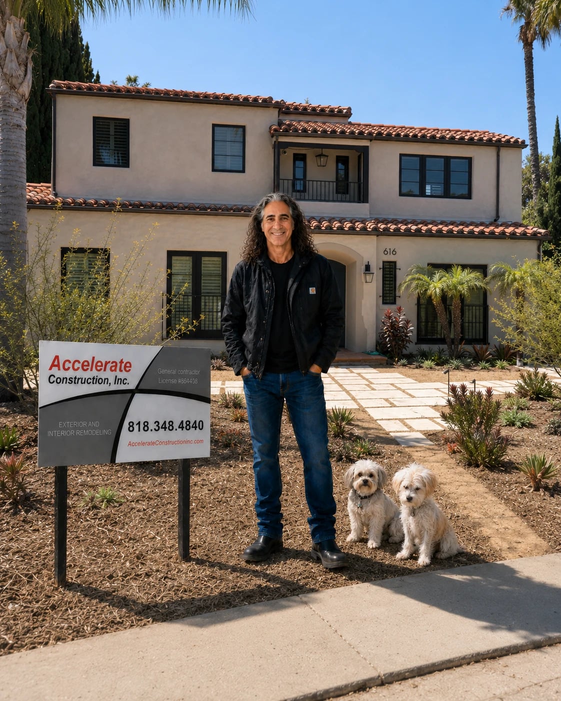 Alon Damari, founder and general contractor, on an active Accelerate Construction jobsite in Los Angeles